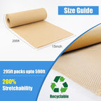 Honeycomb Packing Paper Roll 15" x 295 FT with Fragile Stickers– Biodegradable Cushioning Wrap for Moving, Shipping & Gift Wrapping – 100% Recyclable, FSC Certified Eco-Friendly Packaging