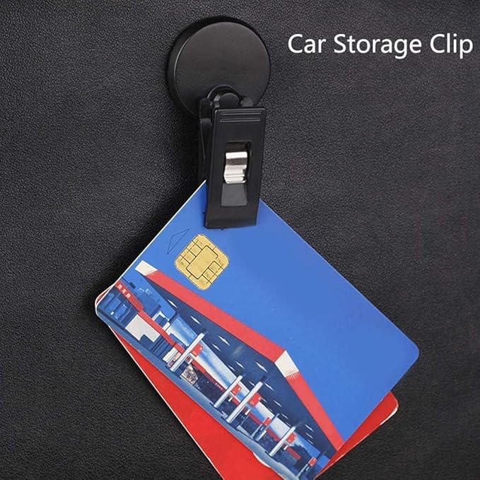KENANLAN 2Pcs Car Note Pad Holder, Car Notepad Clip, Car Ticket Holder Sucker Clamp Parking Ticket Holder with Suction Cup
