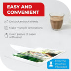 5MIL Thermal Laminating Sheets (225 Count) Letter, Photo, Card, Notecard, ID Badge and Business Card Sizes, Laminating Pouches, Compatible with Laminators, Crystal Clear Laminated Finish