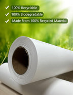 Kraft Paper Roll 36" x 98ft, White Craft Paper 80GMS for Gift Package/Bouquet Flower Wrapping/Kids Arts Drawing/Bulletin Board/DIY/Box Moving Filler/Shipping Supplies/Table Cover, Unwaxed & Uncoated