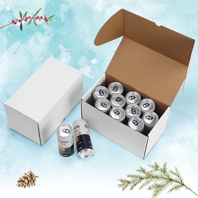 WIFTREY 11x6x6 Shipping Boxes for Small Business 20 PACK, White Corrugated Cardboard Mailer Boxes for Packing Mailing