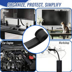 1" - 6.6FT Chew Proof Cord Protector from Pets, Black Heavy Duty Dog & Cat Cable Sleeve Cover - Flexible Split Sleeve for Home, Office, Automotive Wires