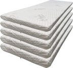 Foamma 8” x 30” x 72” High Density Foam Bunk Mattress, Organic Cotton Cover, Made in USA, Comfortable, CertiPUR-US Certified, 5 Pack