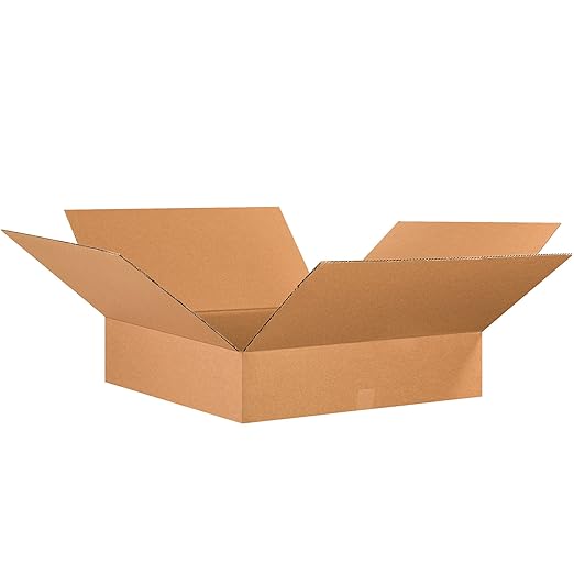 TAPE LOGIC 26x26x6 Flat Corrugated Boxes, Flat, 26L x 26W x 6H, Pack of 10 | Shipping, Packaging, Moving, Storage Box for Home or Business, Strong Wholesale Bulk Boxes
