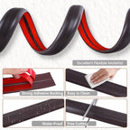 Floor Cord Cover for Wires on Floor Self Adhesive Cord Hider Floor Cable Management Wire Covers for Cords Protector Prevent Cable Trips Cord Cavity W 0.32" x H 0.32", Black Walnut, 20Ft