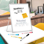 Dry Erase Magnetic White Board, 11" x 14" Double-Sided Desktop Whiteboard with Stand, Portable Small Whiteboard Set for Drawing, Office, Home, School