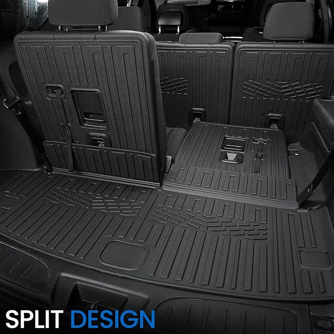 Cargo Mat Backrest Mats for 2016-2025 2026 Dodge Durango 6/7 Seats Car Mat Accessories, All Weather TPE Cargo Liner Trunk Mat SXT GT RT SRT 392 Hellcat(Cargo Mat+3rd Row Backrest Mats)
