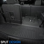 Floor Mats Set for 2016-2026 Dodge Durango (Only for 6 Seats with Captain Chairs), All Weather TPE Backrest Mat Trunk Mat Cargo Liner Door Sill Guards Accessories (6 Seats Floor Mats Set)