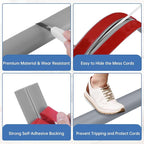 Floor Cord Cover Self Adhesive Cord Hider Floor Extension Cord Covers for Floor Power Cord Protector Cable Management Prevent Cable Trips Cable Cavity 0.51" W x 0.31" H (Grey, 10Ft)