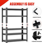Heavy Duty Metal Storage Rack Shelving for Garage, 5 Tier Shelving Unit - Garage Storage Shelf, Industrial Utility Shelving, Durable Metal Shelf Organizer 24" D x48 W x87 H（2 Pieces）