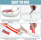 Floor Cord Cover Self Adhesive Cord Hider,10FT Cable Management, Extension Strip Protector for Wires, Prevent Cable Trips for Offices, Gyms, Exhibitions Cavity:0.39"(W) x 0.27"(H) White