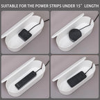 White Cable Management Box, Plastic Cable Box Organizer with Lid for Wire, Power Strip, Surge Protector, Extension Cords Hider Cover Under Home Office Desk and Floor (Large)
