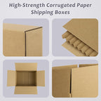 Frametory 8x6x4 Pack of 25 Corrugated Cardboard Packing Shipping Mailing Moving Carton Boxes, Brown