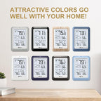Indoor Outdoor Thermometer Wireless Weather Station, Temperature Humidity Monitor Battery Powered Inside Outside Thermometers with 330ft Range Remote Sensor and Backlight Display（Metal Black）