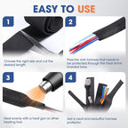 2:1 Heat shrinkable Braided Sleeving Fabric Wire Loom High Temp Heat Shrink Wiring Harness Abrasion Protector Cable Sleeve (1"-48ft)