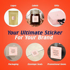 100 Custom Vinyl Stickers - Upload Your own Image, Text, Design, Logo - Personalized Logo Labels for Handmade, Packaging, Bottle, Jars, Candle, Brand Stickers (Peach, 1.5x1.5 Square)