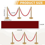 8Pcs Stainless Steel Stanchion Posts with 5ft Red Velvet Ropes - Crowd Control Barriers & Queue Line Kit with 26ft Red Carpet for Wedding, Party, Theater Supplies