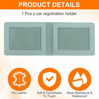 HARFINGTON Car Registration and Insurance Holder PU Leather Vehicle Glove Box Organizer Storage Accessories Car ID Holder with 2 Pockets for License ID Card Bank Card Documents, Blue