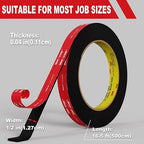 Double Sided Tape Heavy Duty 1/2 inch * 16.5FT，Double Sided mounting Tape for Walls,vhb Strong Double Sided Tape Heavy Duty for Car, LED Strip Light, Home/Office Decor