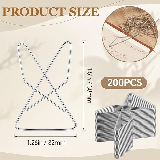 200 Pcs Ideal Paper Clamps Butterfly Clips Large Mental Butterfly Wire 1.5 x 1.26 Inch No. 2 Size Silver Durable Metal Clips for Crafting Sewing Paper Fabric DIY Project Holders