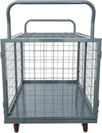 5 in 1 Mutipurpose Platform Truck Cart with Cage, 2200lbs Capacity Heavy Duty Rolling Cart Hand Truck with Wheels, 43.31"×27.56"×41.8" for Workshops Warehouses