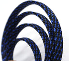 30ft PET Expandable Sleeving Wire Cable Sleeve (2/5", Blue&Black)