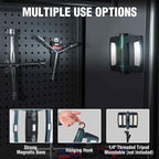 WORKPRO Rechargeable USB-C LED Work Light, Foldable Magnetic Light with Hanging Hook, 270° Rotatable, Tripod Mountable, Cordless Flashlight Light for Garage, Workshop, Auto Repair, Camping