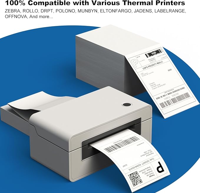 4”x6” Thermal Labels 1000 Labels, Shipping Label Thermal Paper for Thermal Printers Zebra & Rollo