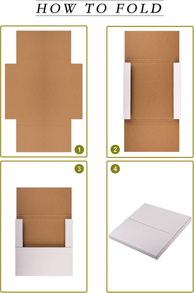12" LP Mailers 12.8"L x 12.8"W x 1"H Vinyl Record Shipping Boxes, White Corrugated Cardboard Album Mailing Box with Fragile Stickers, 15 Pack