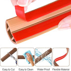 MYFAMIREA 10FT Floor Cord Cover for Wire Self Adhesive Cable Cavity Management PVC Extension Cord Hider Power Floor Wire Protector Prevent Cable Trips for Office Home Outdoor (Dark Brown Wood, 1.18'')