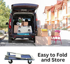 330 lbs Foldable Platform Truck Dolly with Swivel Wheels, Heavy Duty Moving Platform Hand Truck, 28.35 * 18.50 * 31.89 inches (PH150IRON)