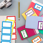 6 Color Name Tag Stickers, 240PCS Waterproof Stickers 3.5X2.25 Inch Name Labels for Office, School, Classroom and Home