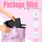 10x13 Poly Mailers – Lightning Bolt – Waterproof, Tear-Resistant Shipping Bags with Adhesive Seal – 50 Pack – Package Mint