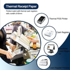 MFLABEL 3-1/8" x 119' Thermal Receipt Rolls, Pos Receipt Papers for 80mm Thermal POS Printer, 50 Rolls