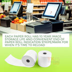 (10 Rolls) 2 1/4" x 165' Thermal Paper, POS Receipt Paper for Retail Business Cash Register, Fits Most Credit Card Terminal