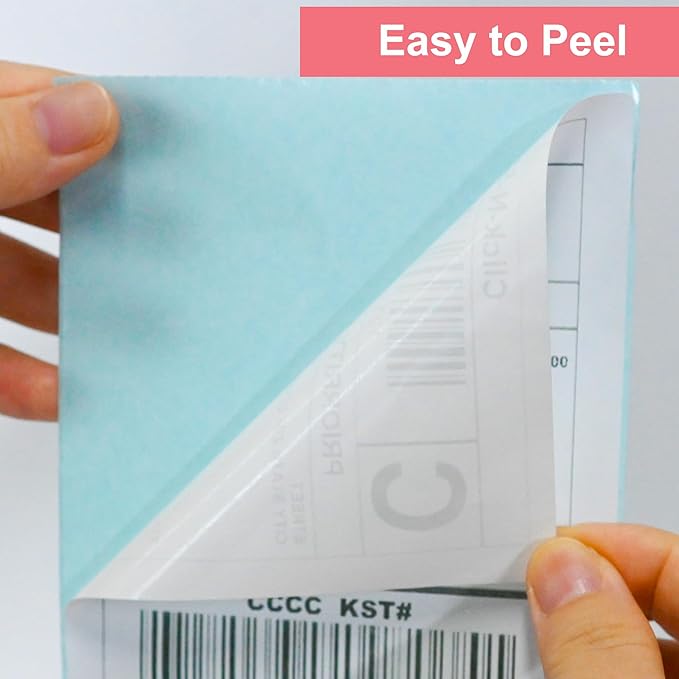 L LIKED 500 PCS 4"x6" Thermal Shipping Labels -250 Labels/Roll, White Perforated Strong Adhesive, Direct Thermal Labels, 2 Rolls