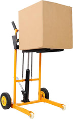 440lbs Material Lift Stacker, 35.5" Hydraulic Fork Lift, Max Lift Manual Forklift Pallet Lift Dolly, Manual Pallet Stacker for Supermarket, Warehouse, and Household