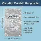 Pinnacle Mercantile 8 lb. Drawstring Ice Bags (500-Count) Heavy-Duty, Puncture-Resistant EVA | Cotton Pull Closure | Disposable, Recyclable | Portable Storage and Freezer Keeper