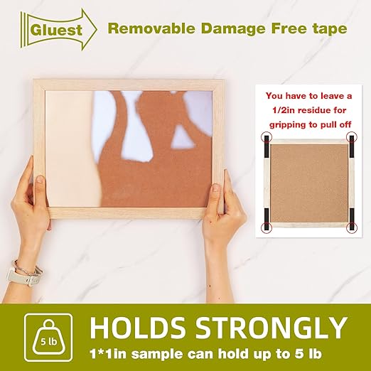Double Sided Mounting Tape 2IN x 16.5FT, Strong Double Sided Tape Heavy Duty Black Wall Tape No Damage Foam Tape Adhesive Strips Poster Picture Hanging Tape Damage Free Hanging Strips