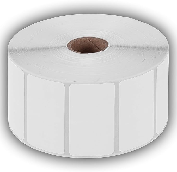 2.25" X 1.25" Direct Thermal Perforated Stickers Labels for Barcodes, Address, Consignment - Compatible with Zebra, Rollo, Godex and More (White, 6 Rolls)