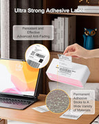 Phomemo 4x6 Shipping Labels, 500 PCS Fan-Fold Thermal Labels, Compatible with MUNBYN,JADENS,Nelko,Phomemo 241bt,243BT, D450BT,D520BT,2411BT Label Printer,Water/Oilproof Label Stickers for Address Mail