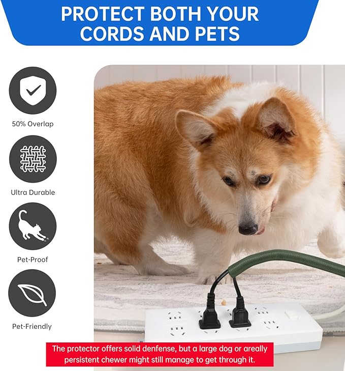 Split Braided Cable Sleeve，Flexible Wire Loom Tubing, Automotive Cord Protector Pet Proof, Cable Management for Computer TV Electric Wires Harness 16ft (Dark Green, 8mm（5/16")