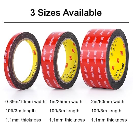 Double Sided Tape Heavy Duty Mounting Tape Strong Adhesive Tape Waterproof Foam Tape Picture Hanging Strips for LED Strip Light Indoor and Outdoor (0.39in X 10ft)