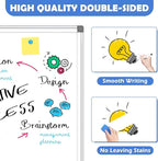 WALGLASS Large White Board Dry Erase for Wall, 48'' x 36'' Double-Sided Magnetic Whiteboard with Aluminium Frame, Hanging & Wall Mount for Home Office School