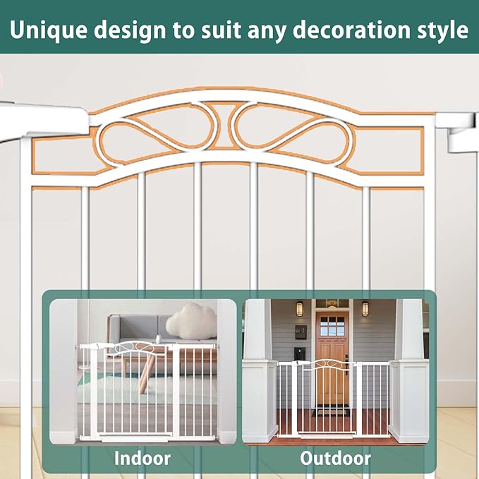 Fairy Baby 65.4"-68.1" Extra Wide Press Mounted Baby Gate Indoor for Kids Or Pets Walk Thru No Drill Long Dog Gates for The House Doorway Child Safety Gate
