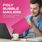 Hot Pink Large Poly Bubble Mailers 12x15 inch | Self Seal Padded Envelopes Cushioned Bubble Mailer | Usable Size 12x15 | WaterProof | Lightweight mailing Shipping Bags | 50 Pack Bulk