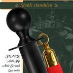 4PCS Black Stanchions Posts with 3PCS 5 ft Black Velvet Rope, Black Velvet Rope Stanchion Set Crowd Control Barriers, Stanchions and Velvet Ropes Red Carpet Poles for Party Supplies