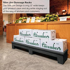Slim Jim DUN5015 Narrow Heavy-Duty Plastic Poly Dunnage Rack for Warehouses and Commercial Storage 48" x 12" x 8" with 1000 lb Capacity | For Warehouses, Merchandising, and Storage