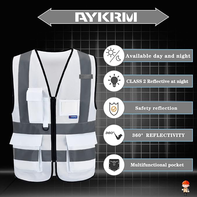 A-SAFETY High Visibility Reflective Safety Vest Customize Logo (XS-8XL)