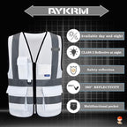 A-SAFETY High Visibility Reflective Safety Vest Customize Logo (XS-8XL)